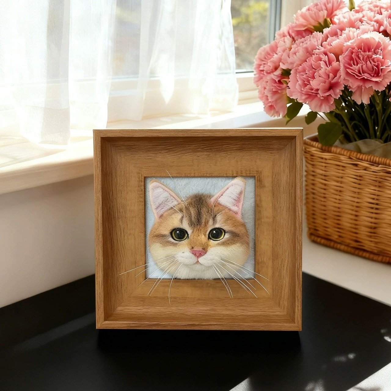 Custom 3D Wool Felt Pet Portrait in Frame – Handmade Realistic Dog Memorial from Photo – Stuffed Animal Tribute for Lost Beloved Pets - Image 4