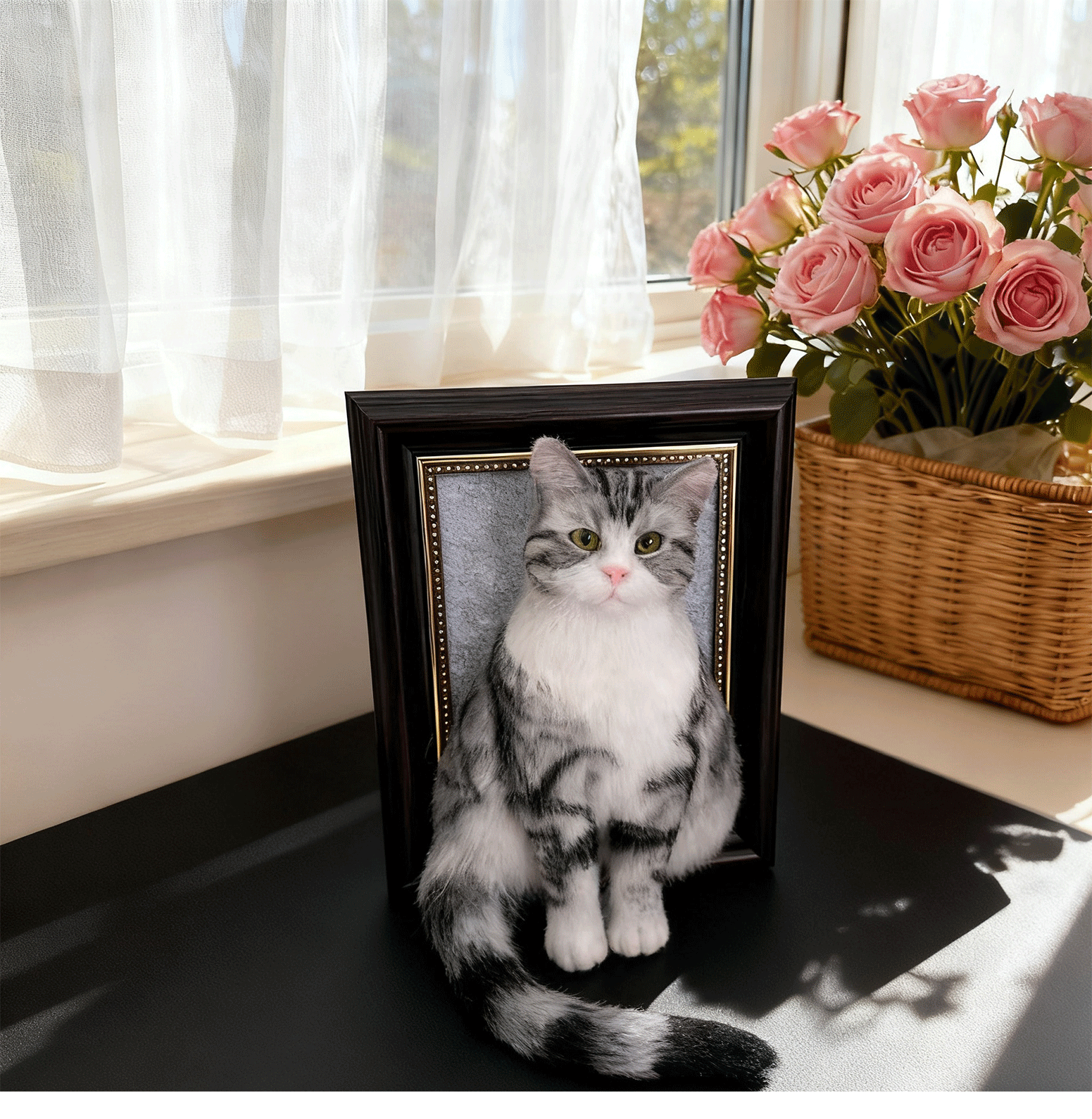 Custom 3D Wool Felt Pet Portrait in Frame – Handmade Realistic Dog Memorial from Photo – Stuffed Animal Tribute for Lost Beloved Pets - Image 2