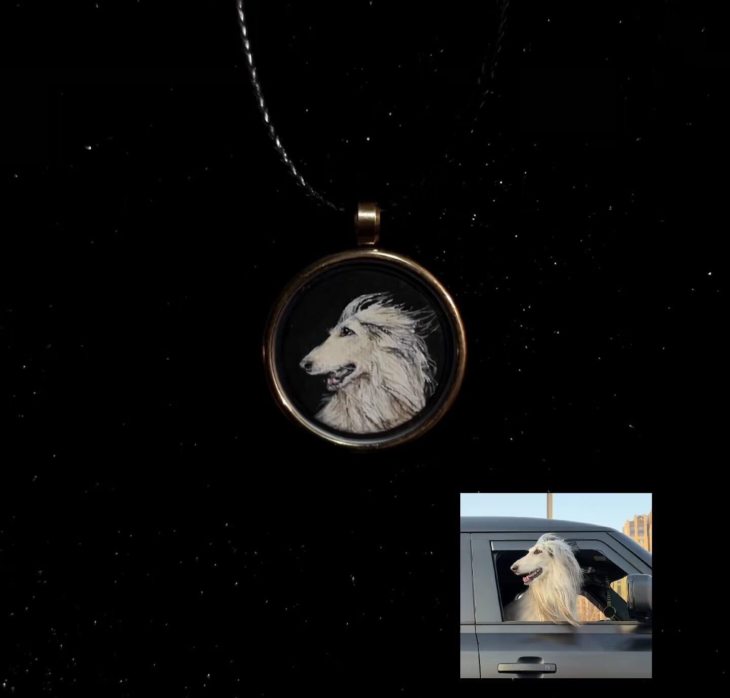 Custom Rock-Color Pet Portrait Pendant - Imagen 6