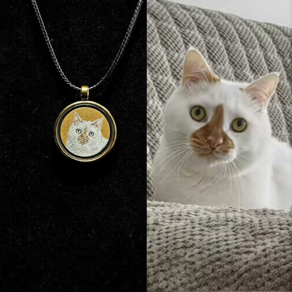 Custom Rock-Color Pet Portrait Pendant - Imagen 5