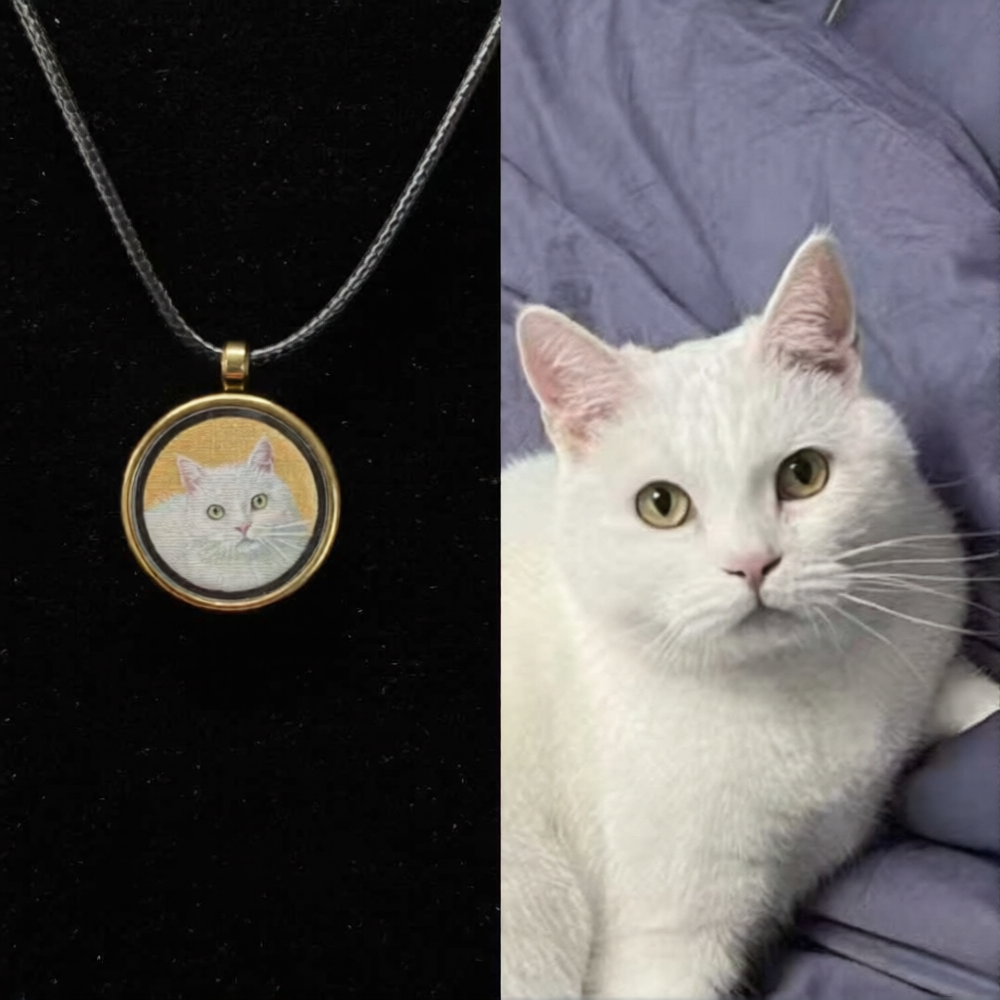 Colgante personalizado con retrato de mascota en color roca